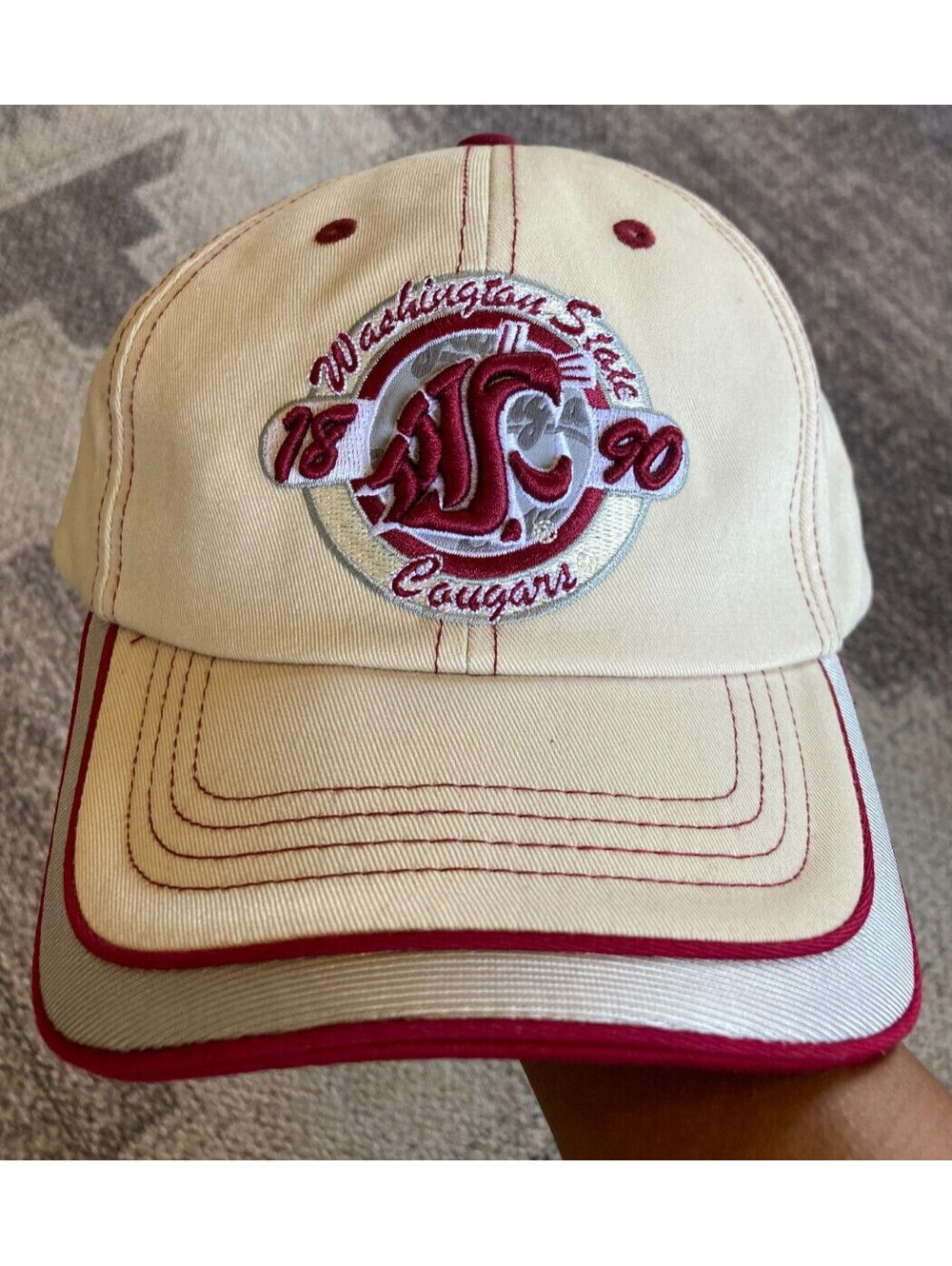 Washington State University Cougars Hat Cap Captivating Headgear Beige One Size